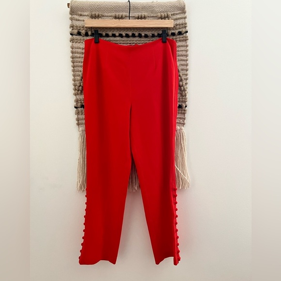 Cinq à Sept Vibrant Orange Straight Leg Pants - Picture 2 of 14